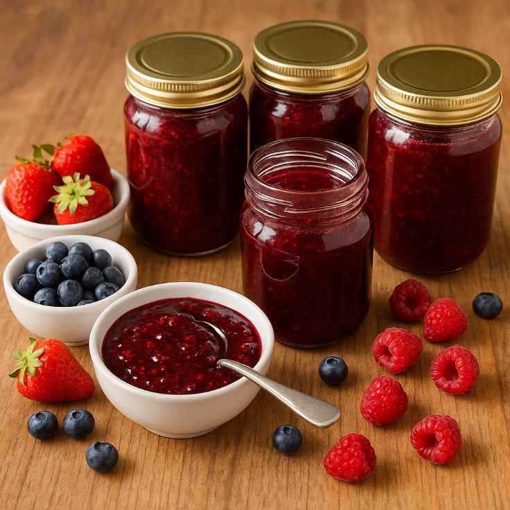 Person making jam on a sunny balcony